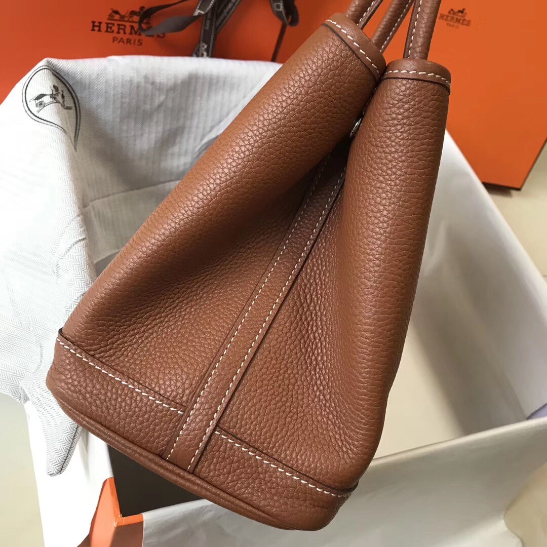 H**mes garden party 36 bag in gold clemence calfskin
