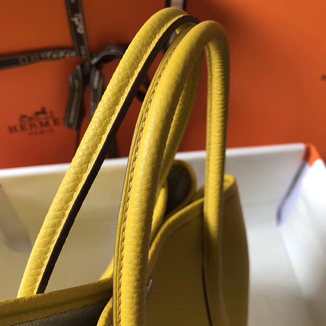 H**mes garden party 36 bag in yellow clemence calfskin