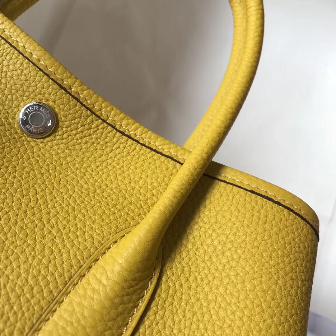 H**mes garden party 36 bag in yellow clemence calfskin