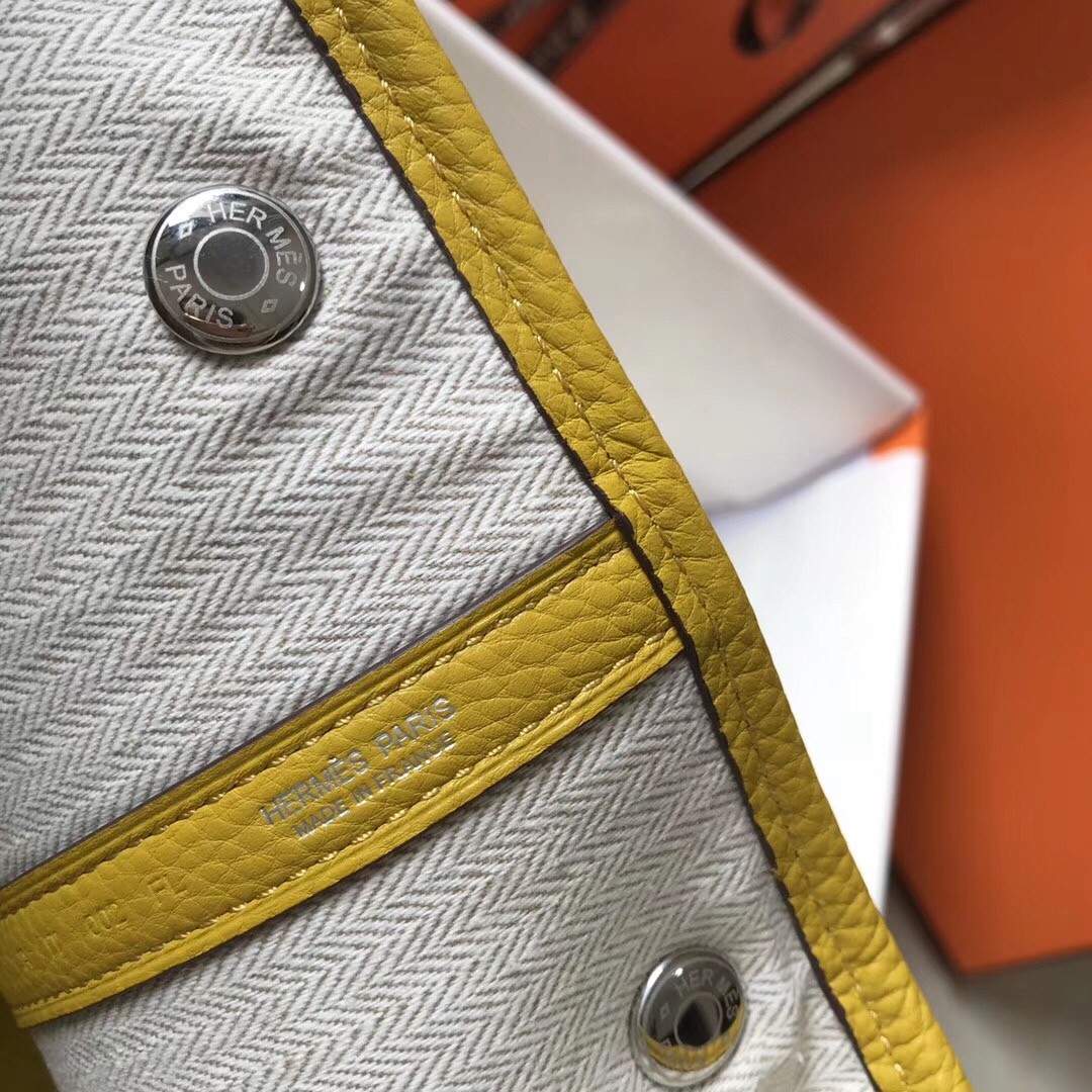 H**mes garden party 36 bag in yellow clemence calfskin