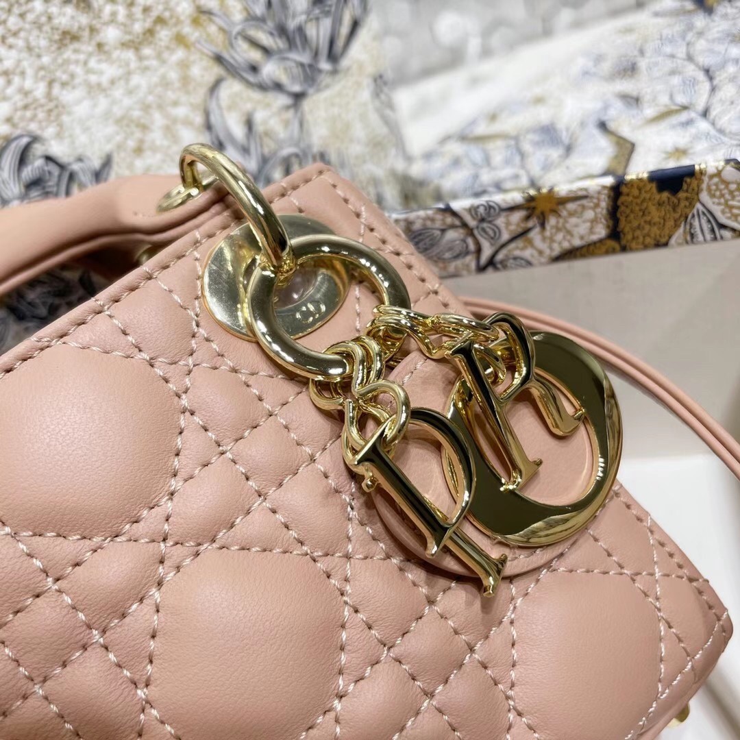 D*or micro lady D*or bag in poudre cannage lambskin