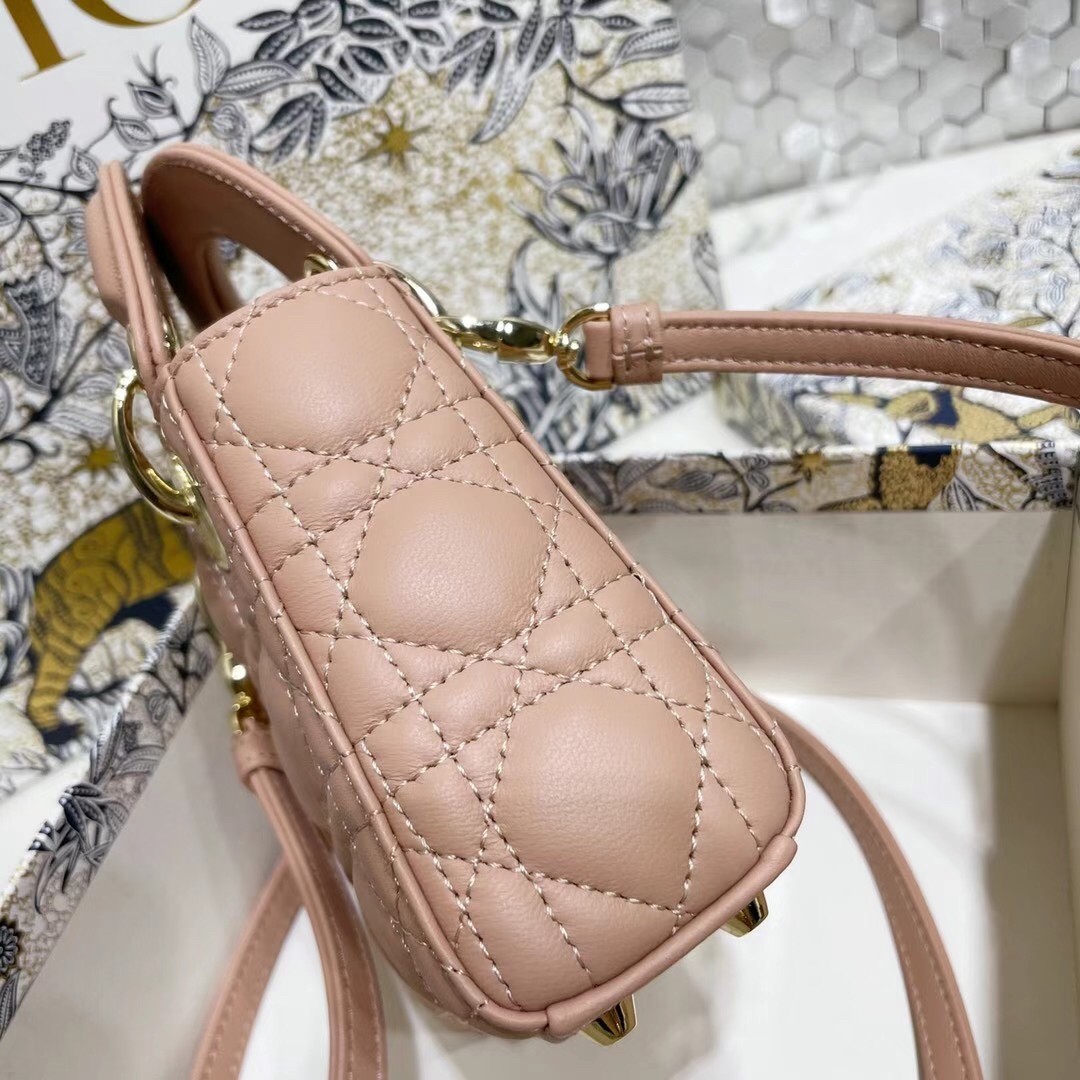 D*or micro lady D*or bag in poudre cannage lambskin
