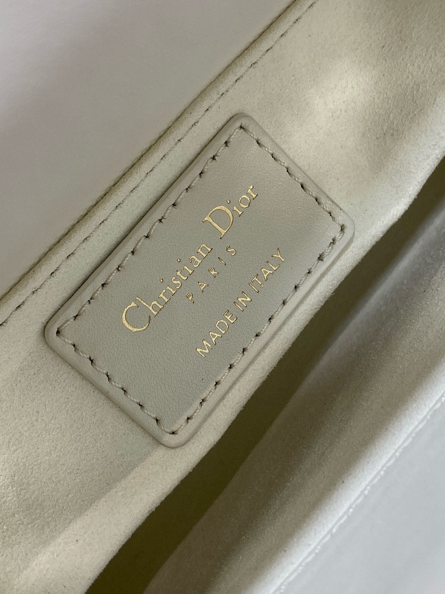 D*or lady D*or mini bag in white calfskin with multicolor small flowers