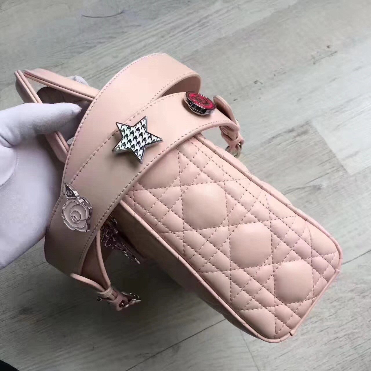 D*or my lady D*or bag in pink lambskin