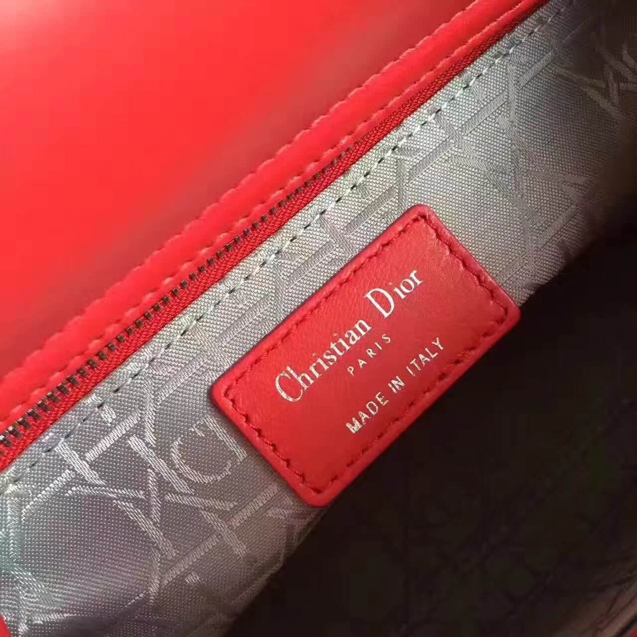 D*or my lady D*or bag in red lambskin