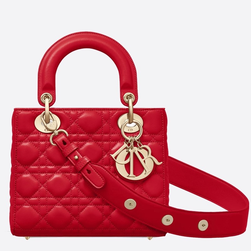 D*or my lady D*or bag in red lambskin