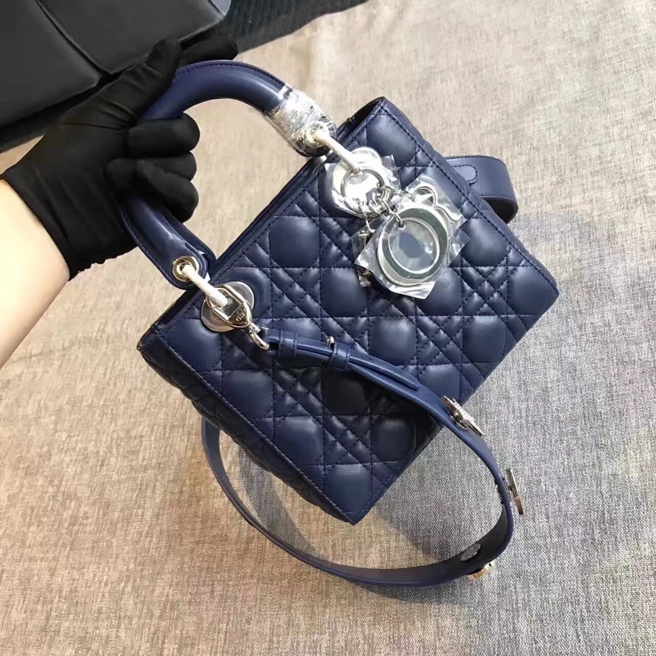 D*or my lady D*or bag in sapphire lambskin