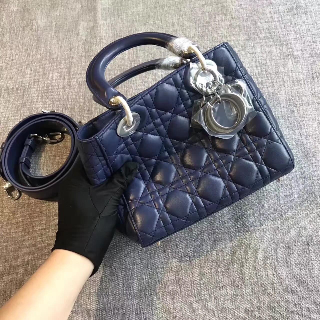 D*or my lady D*or bag in sapphire lambskin
