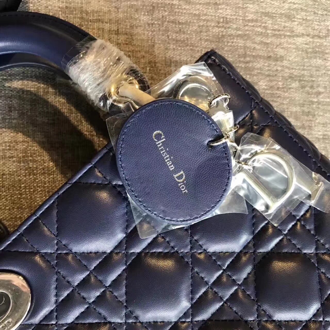 D*or my lady D*or bag in sapphire lambskin