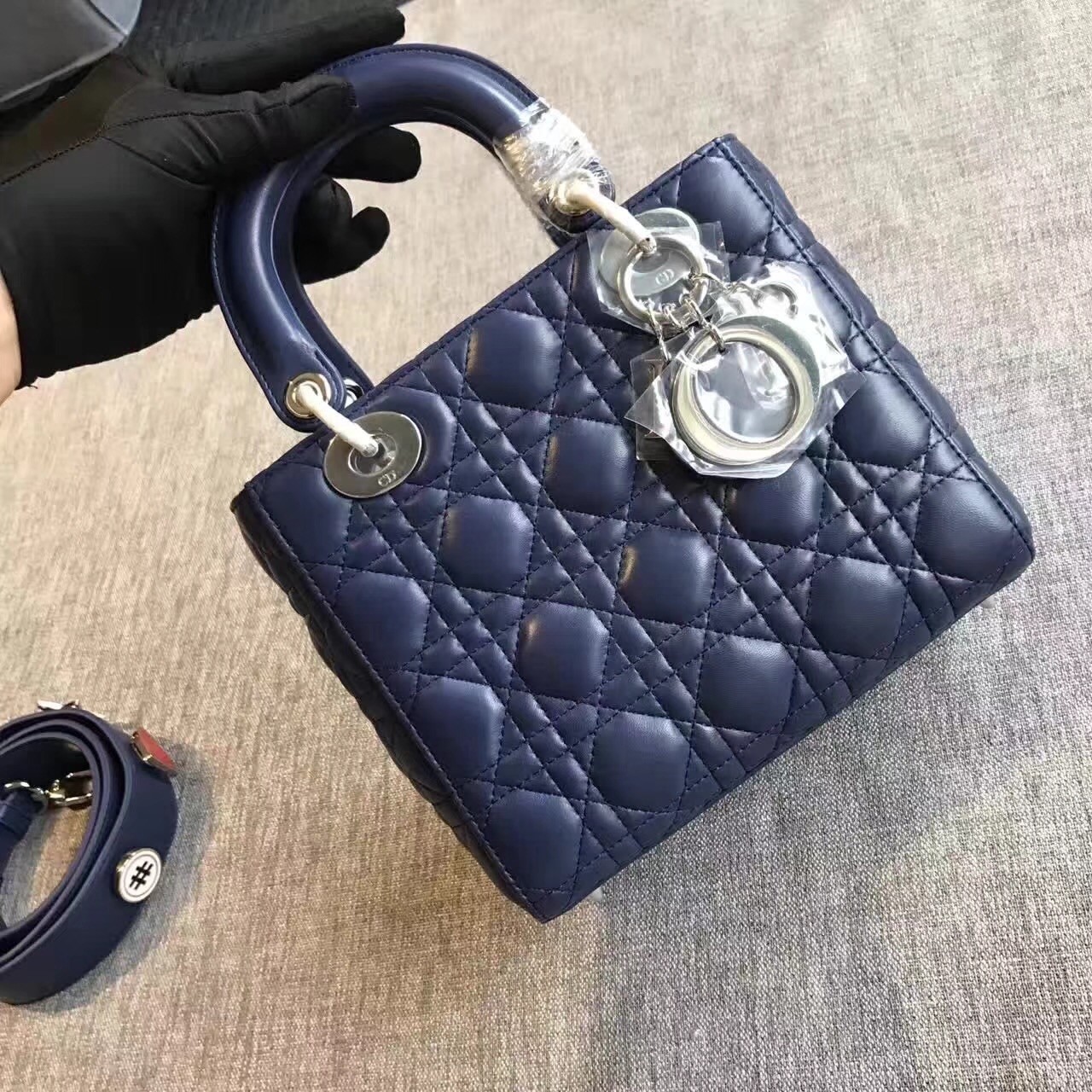 D*or my lady D*or bag in sapphire lambskin