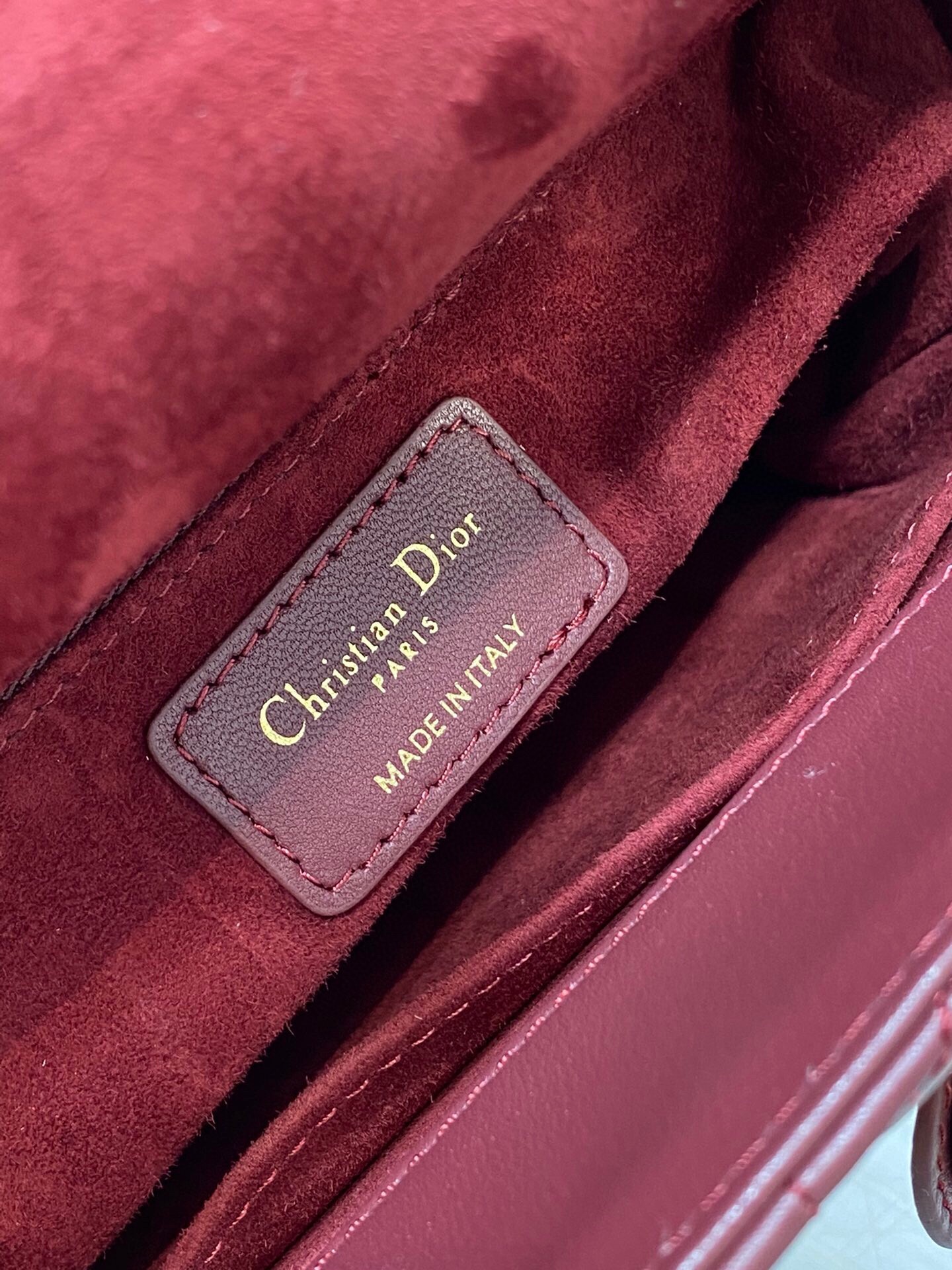 D*or small lady D*or my abcD*or bag in burgundy lambskin