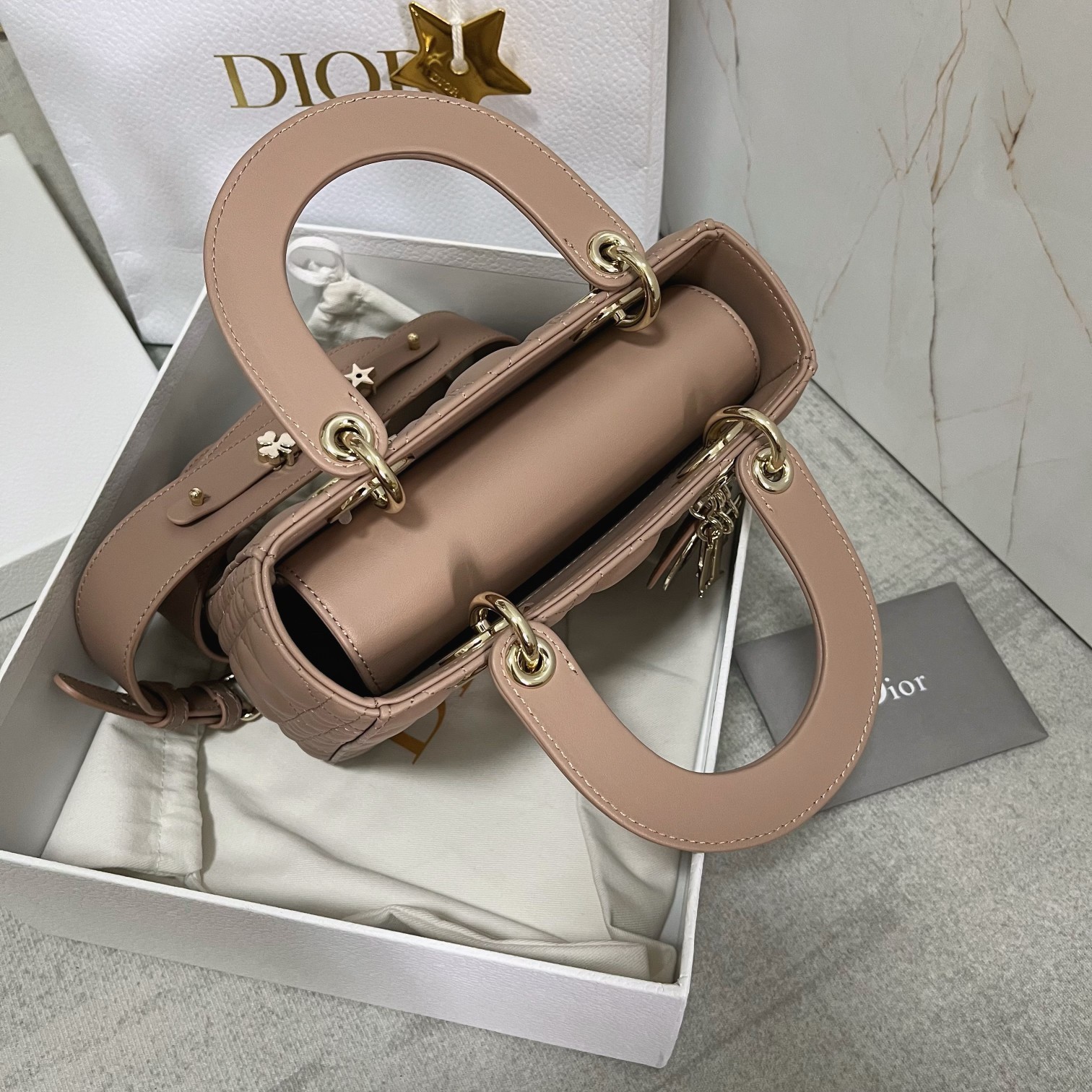 D*or small lady D*or my abcD*or bag in hazelnut lambskin