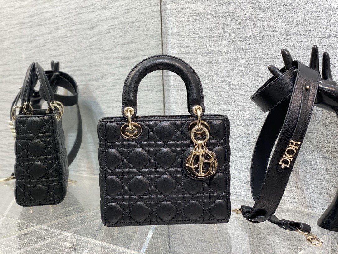 D*or small lady D*or my abcD*or bag in black lambskin