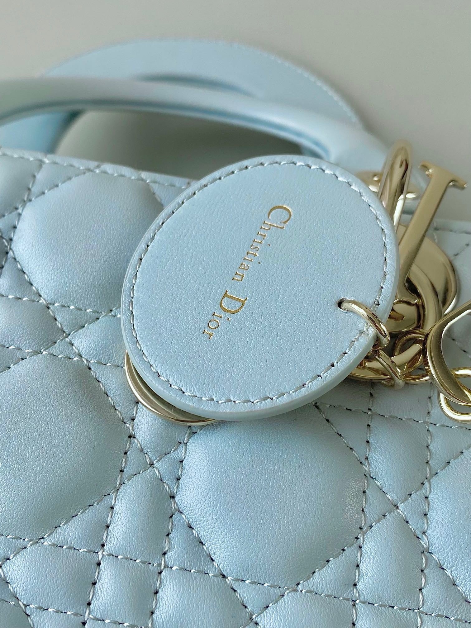 D*or small lady D*or my abcD*or bag in placid blue lambskin