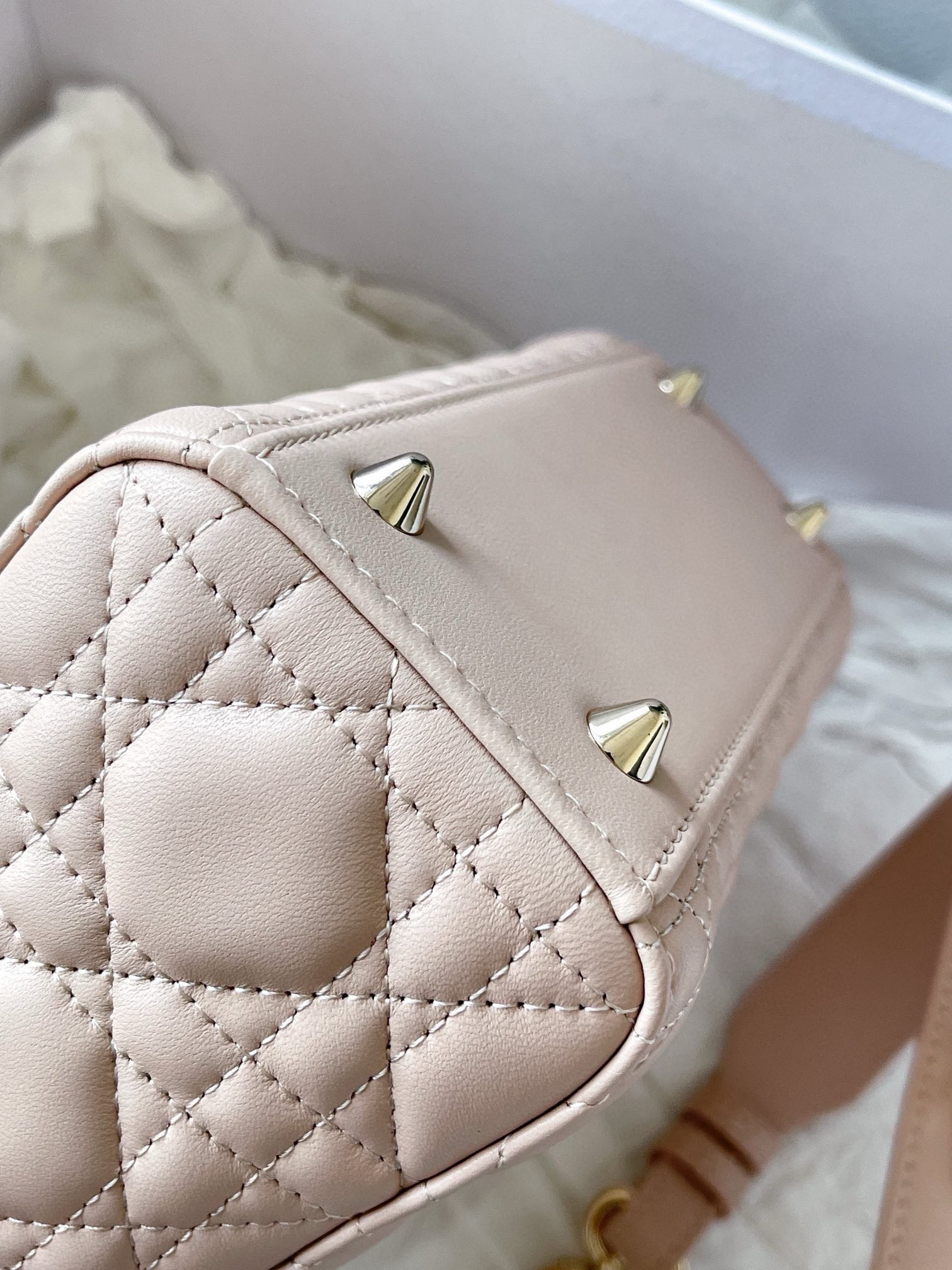 D*or small lady D*or my abcD*or bag in powder pink lambskin