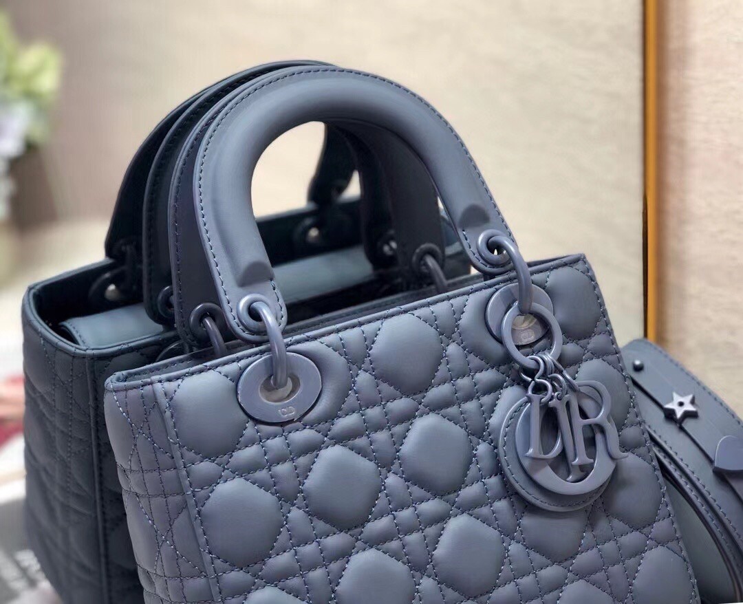 D*or lady D*or my abcD*or bag in blue ultramatte calfskin