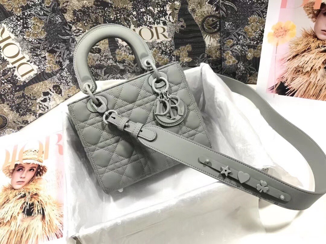 D*or lady D*or my abcD*or bag in gray ultramatte calfskin