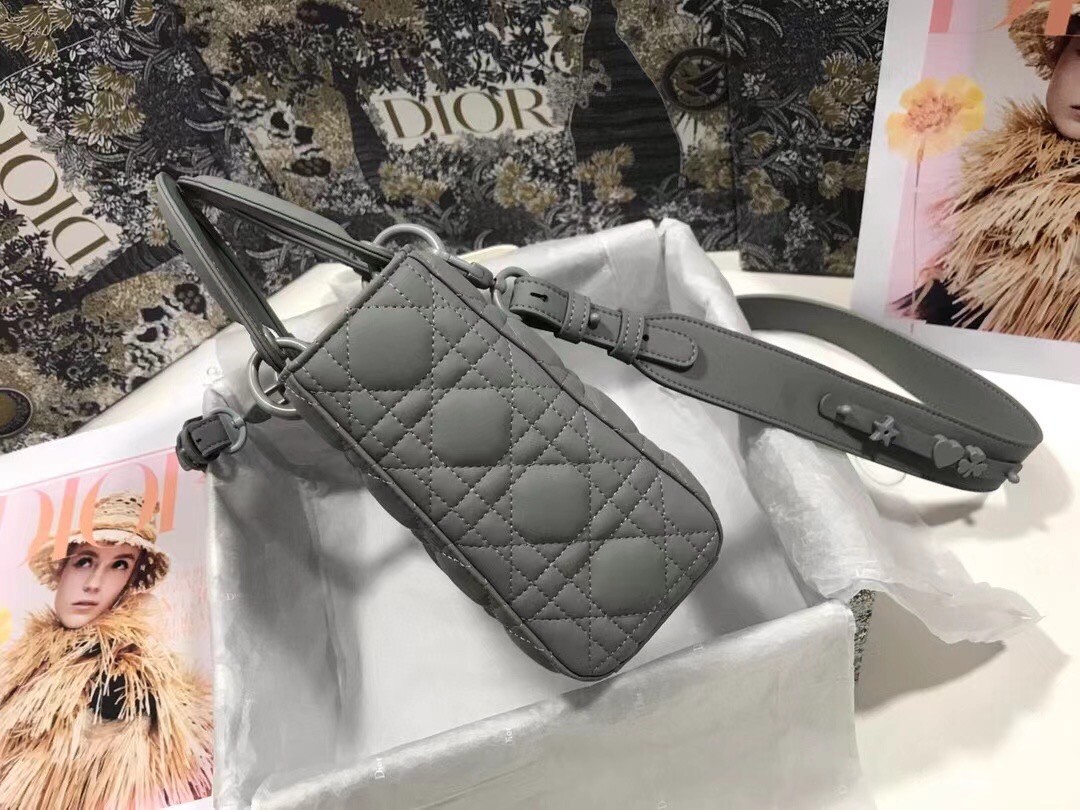 D*or lady D*or my abcD*or bag in gray ultramatte calfskin