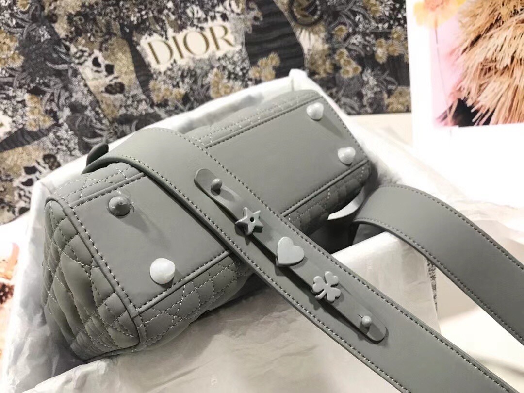 D*or lady D*or my abcD*or bag in gray ultramatte calfskin