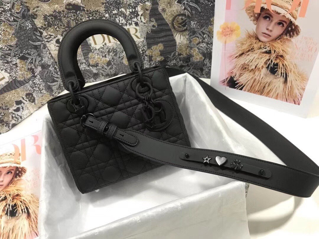 D*or lady D*or my abcD*or bag in black ultramatte calfskin