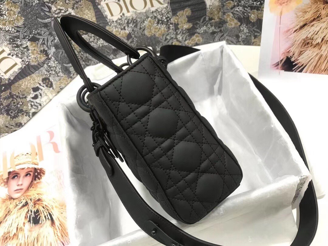 D*or lady D*or my abcD*or bag in black ultramatte calfskin