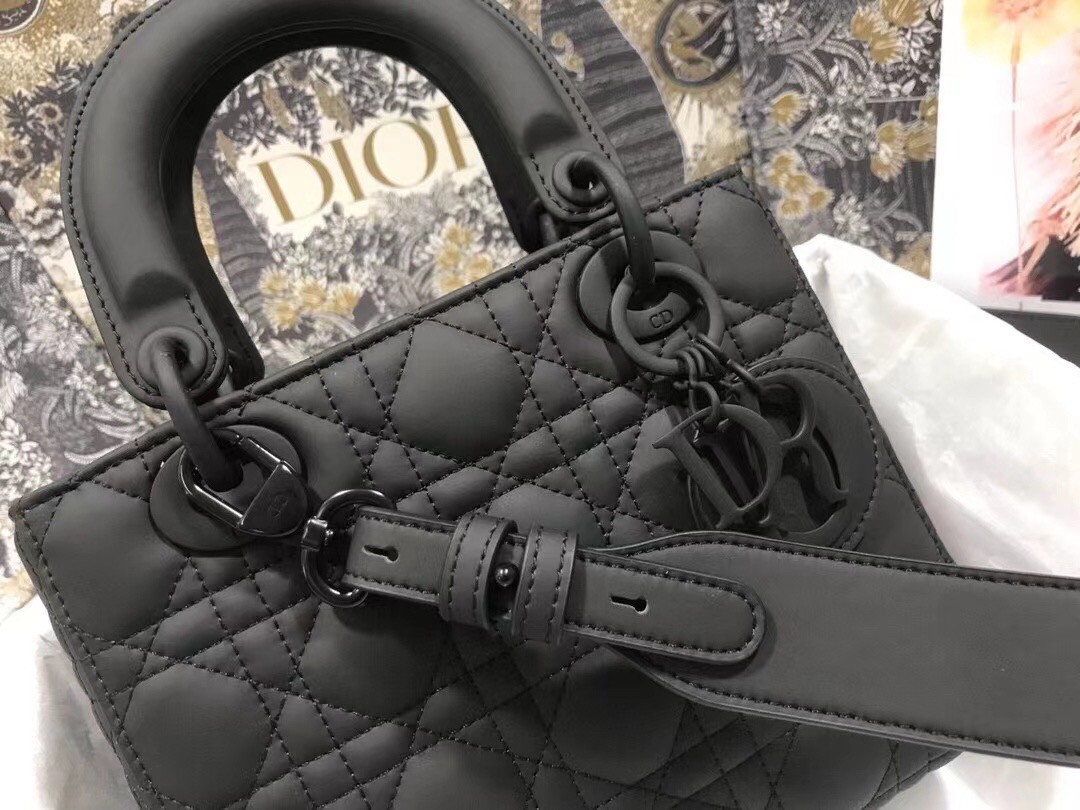 D*or lady D*or my abcD*or bag in black ultramatte calfskin