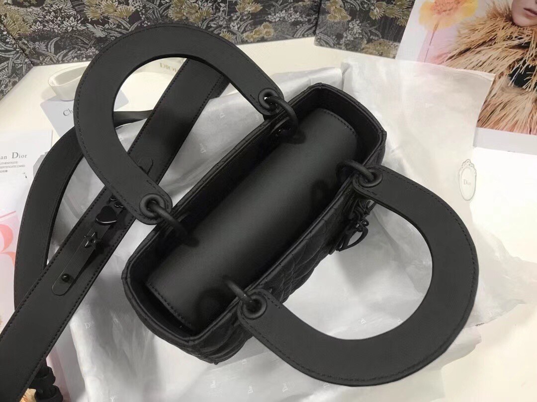 D*or lady D*or my abcD*or bag in black ultramatte calfskin