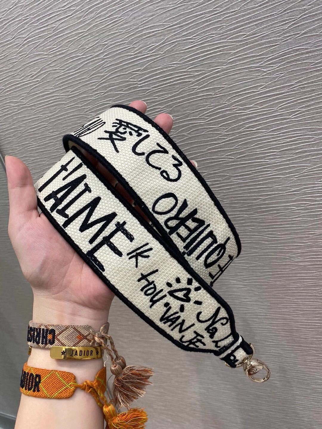 D*or medium lady d-lite D*oramour graffiti embroidery bag