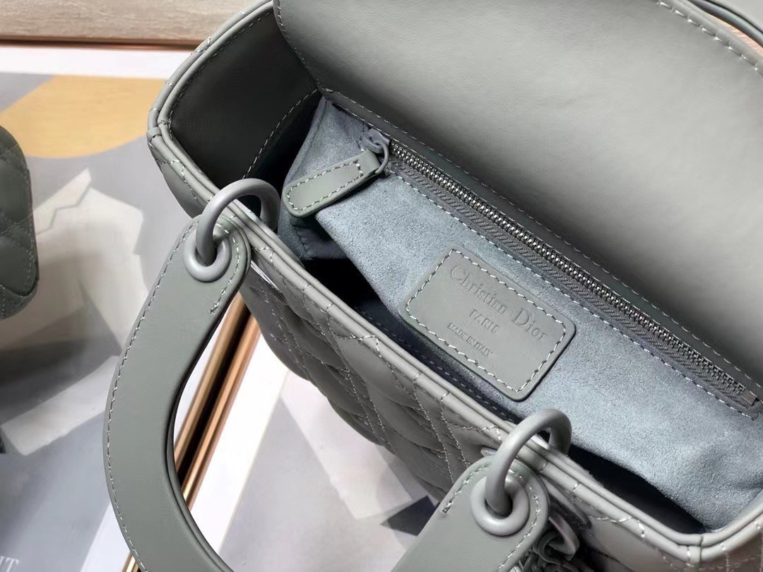 D*or lady D*or my abcD*or bag in grey ultramatte calfskin