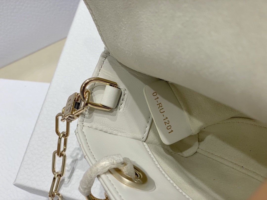 D*or lady d-joy micro bag in white cannage lambskin