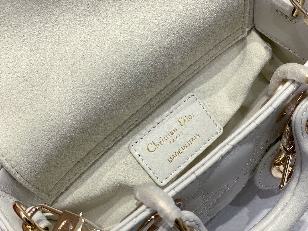 D*or lady d-joy micro bag in white cannage lambskin