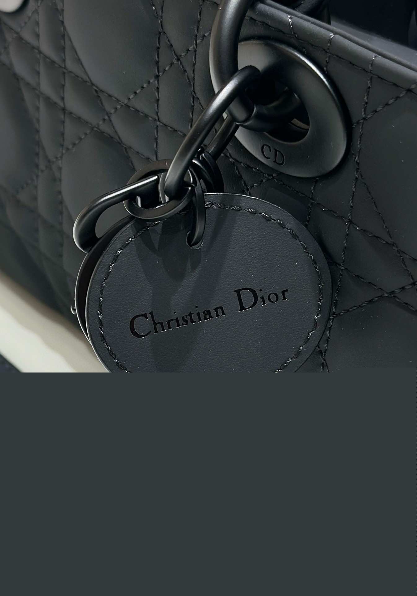 D*or lady d-joy small bag in black ultramatte calfskin