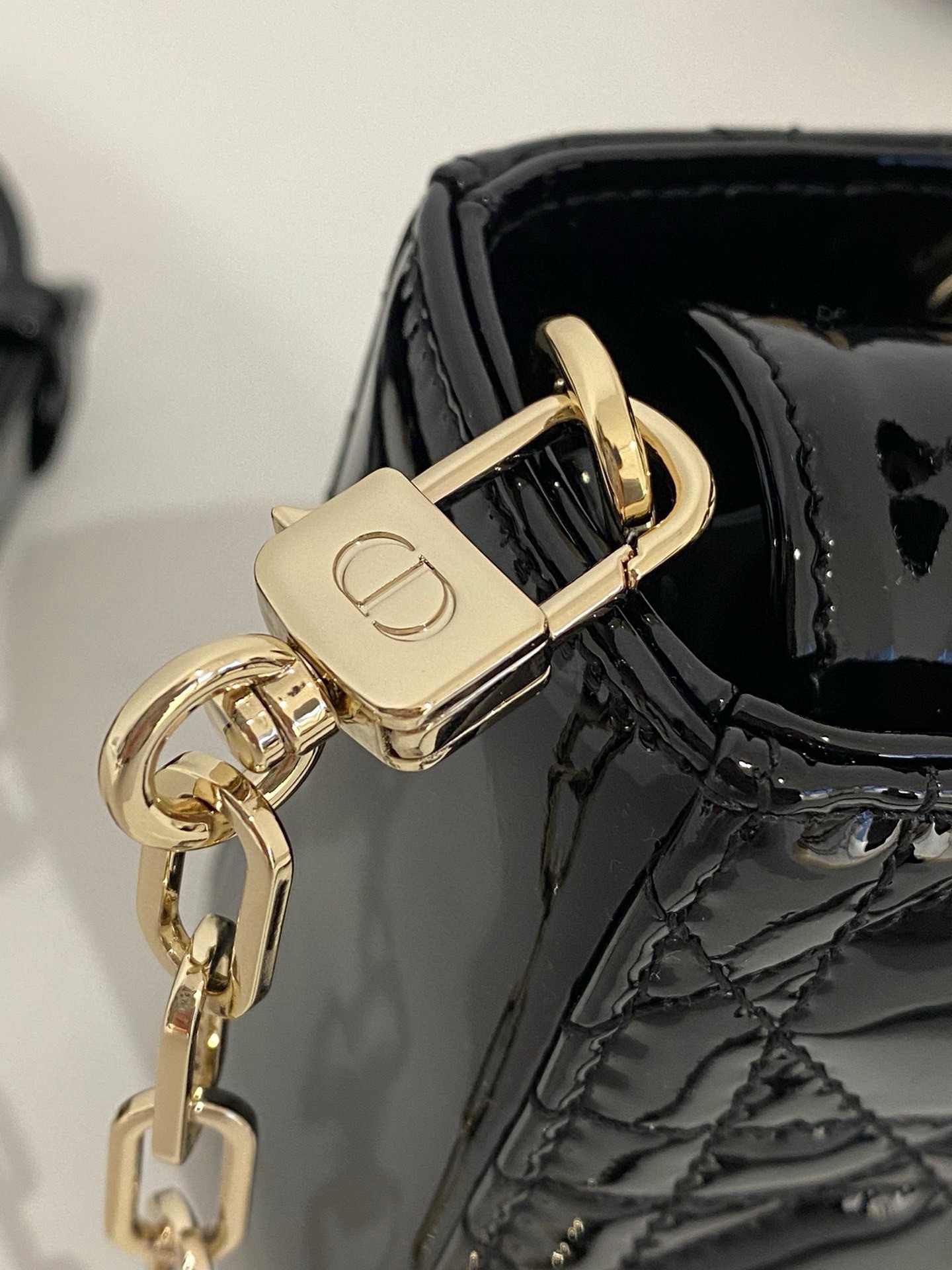 D*or lady d-joy small bag in black patent calfskin