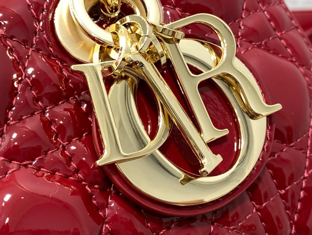D*or lady d-joy small bag in red patent calfskin
