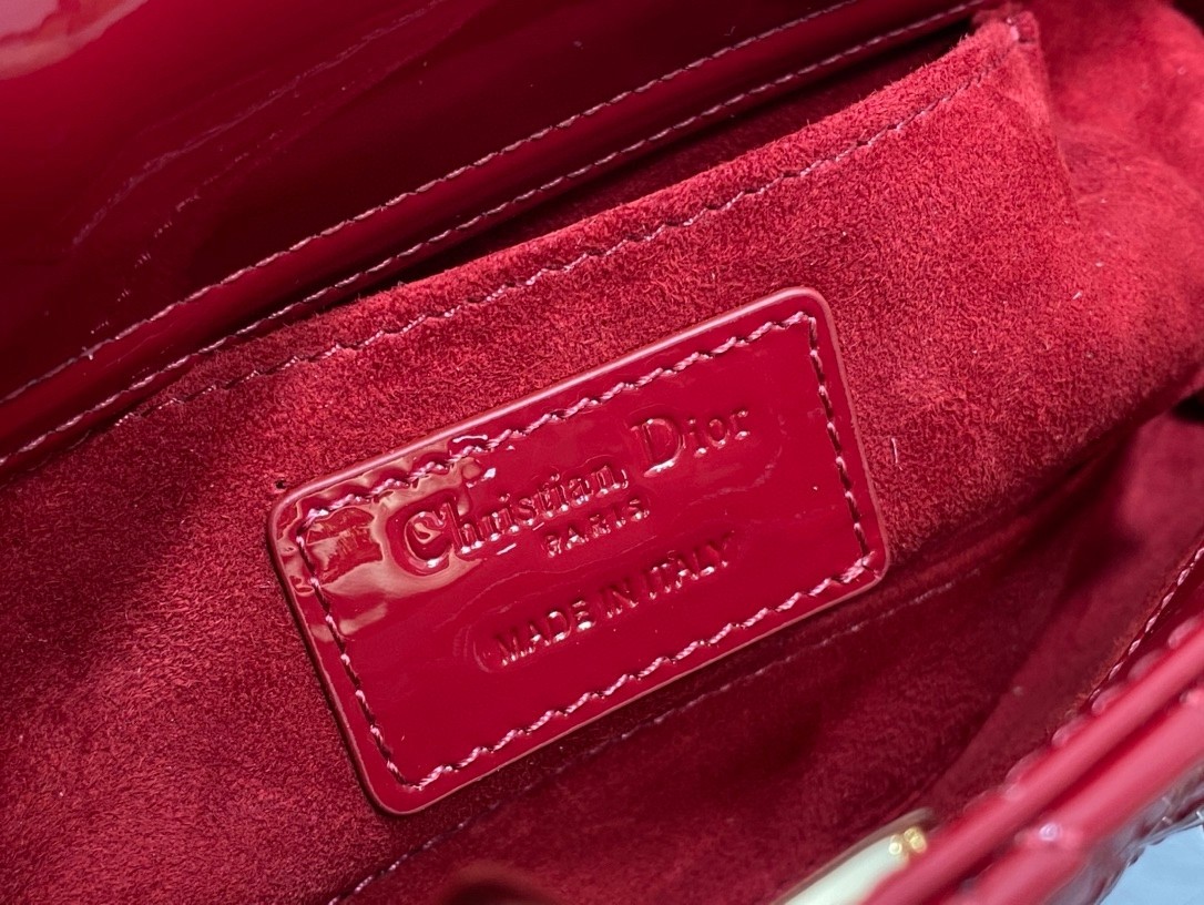 D*or lady d-joy small bag in red patent calfskin