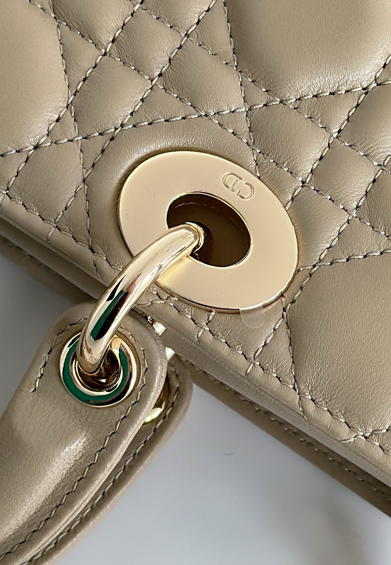D*or lady d-joy medium bag in sand cannage lambskin