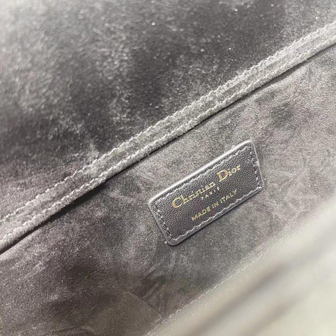 D*or lady d-joy bag in black cannage lambskin