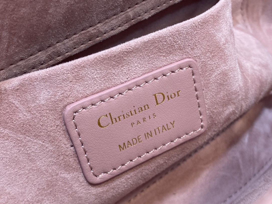 D*or lady d-joy medium bag in peony pink cannage lambskin