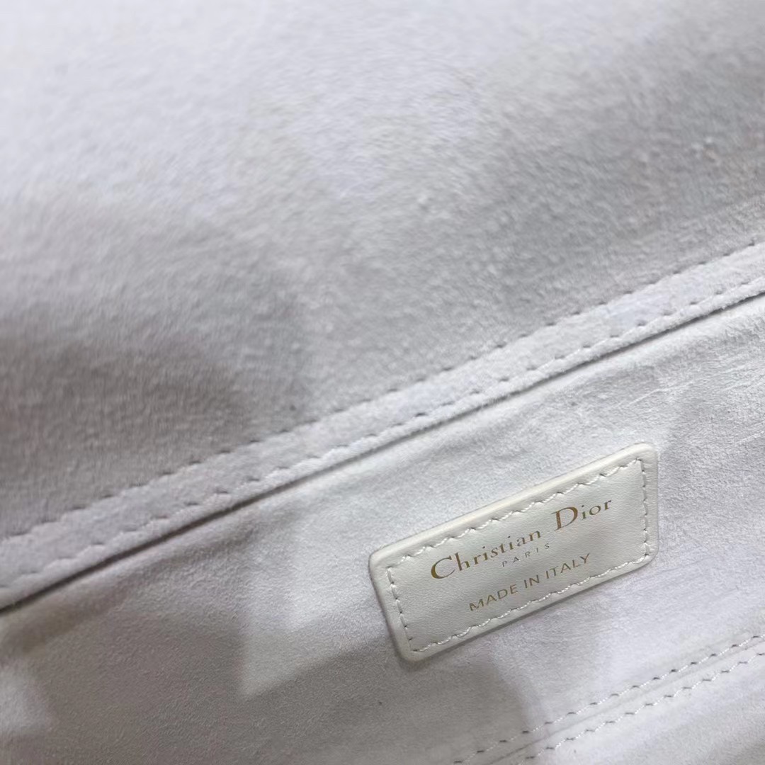 D*or lady d-joy bag in white cannage lambskin