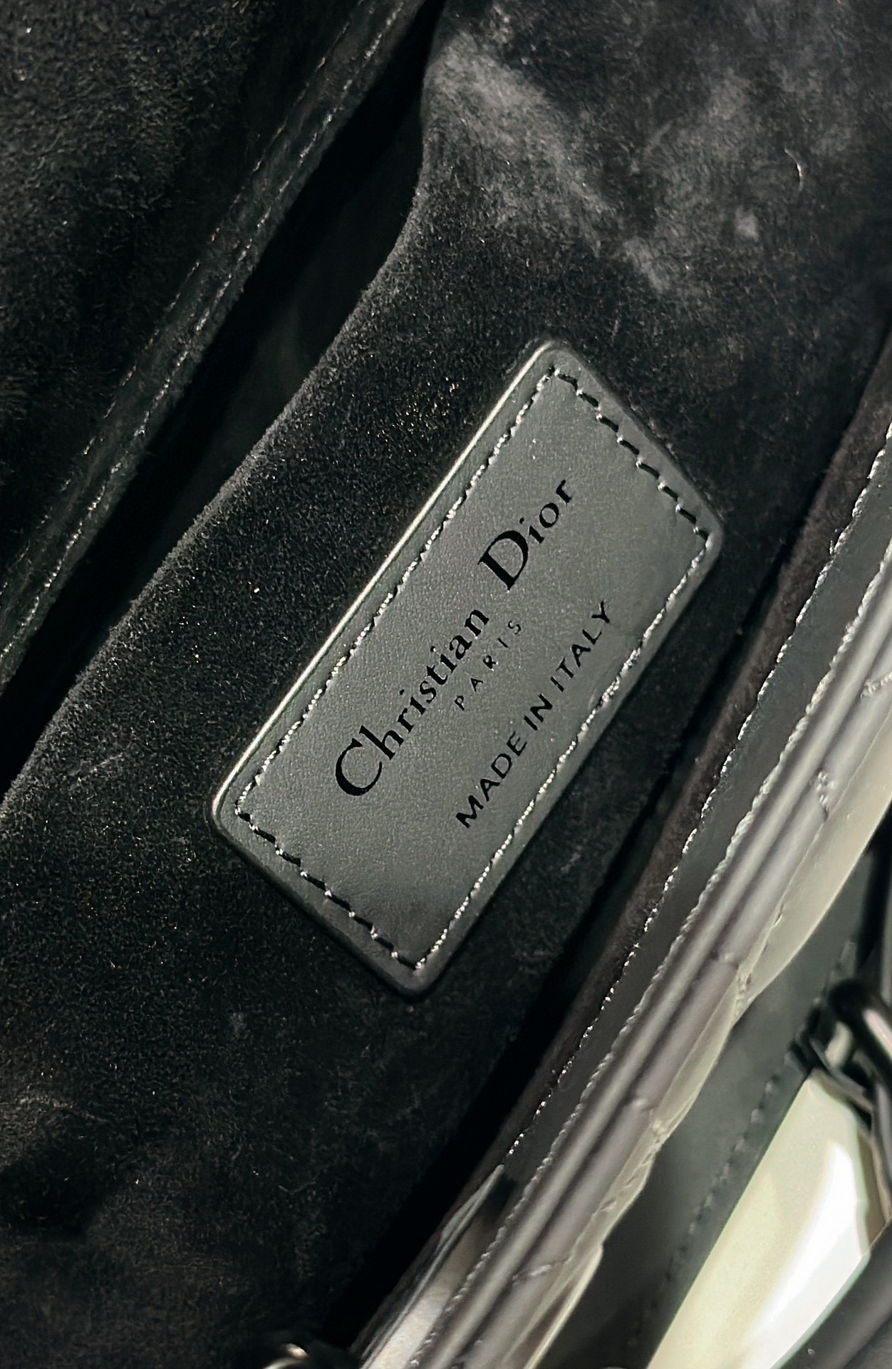 D*or lady d-joy medium bag in black ultramatte calfskin