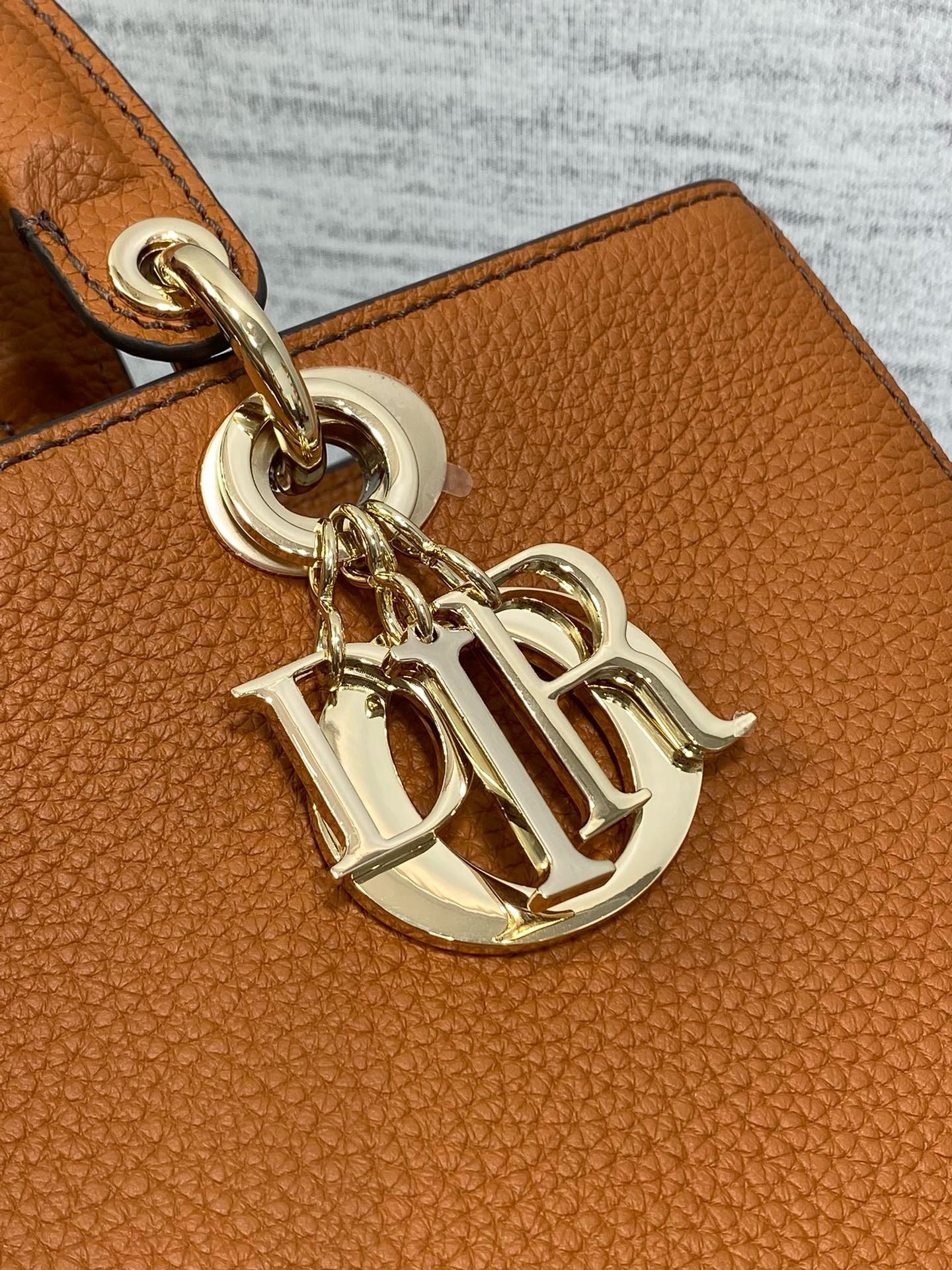 D*or medium lady d-sire my abcD*or bag in brown bull leather