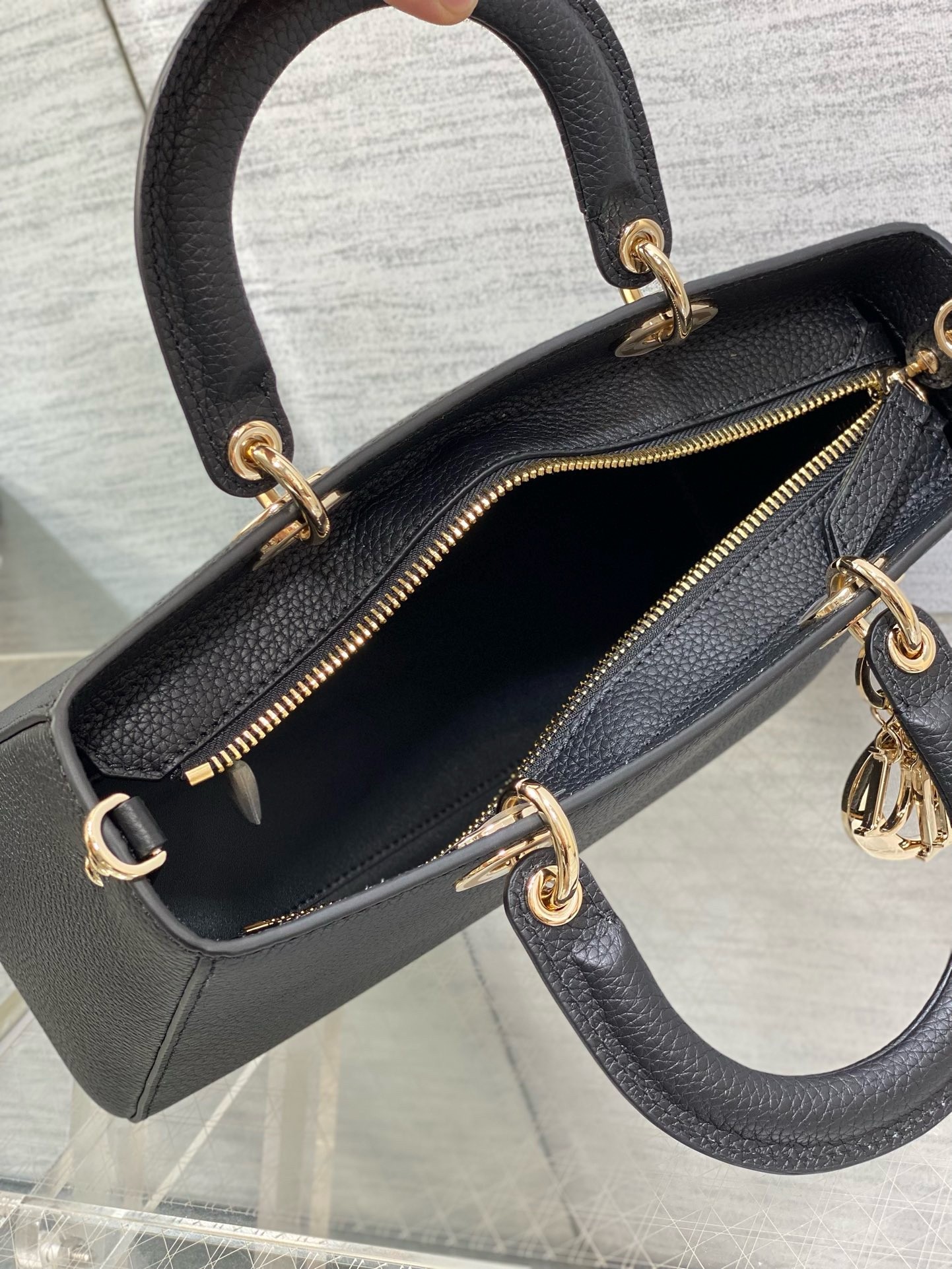 D*or medium lady d-sire my abcD*or bag in black bull leather