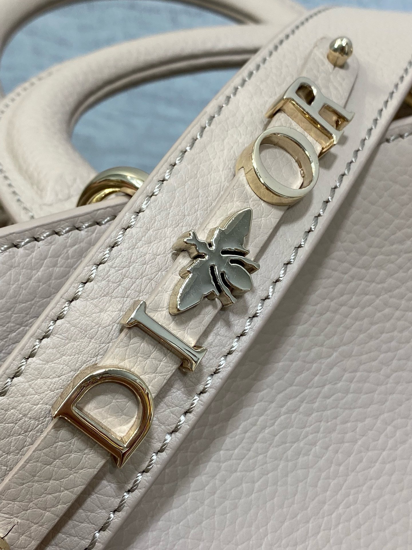 D*or medium lady d-sire my abcD*or bag in beige bull leather