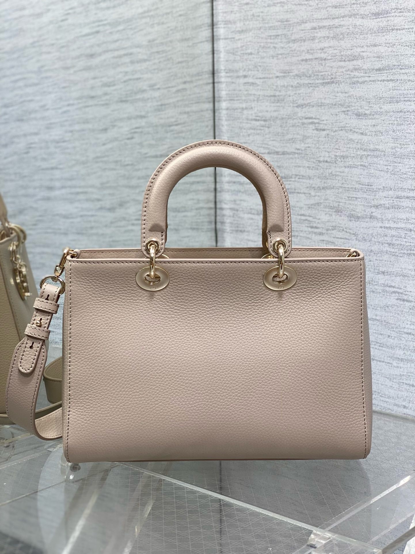 D*or medium lady d-sire my abcD*or bag in beige bull leather