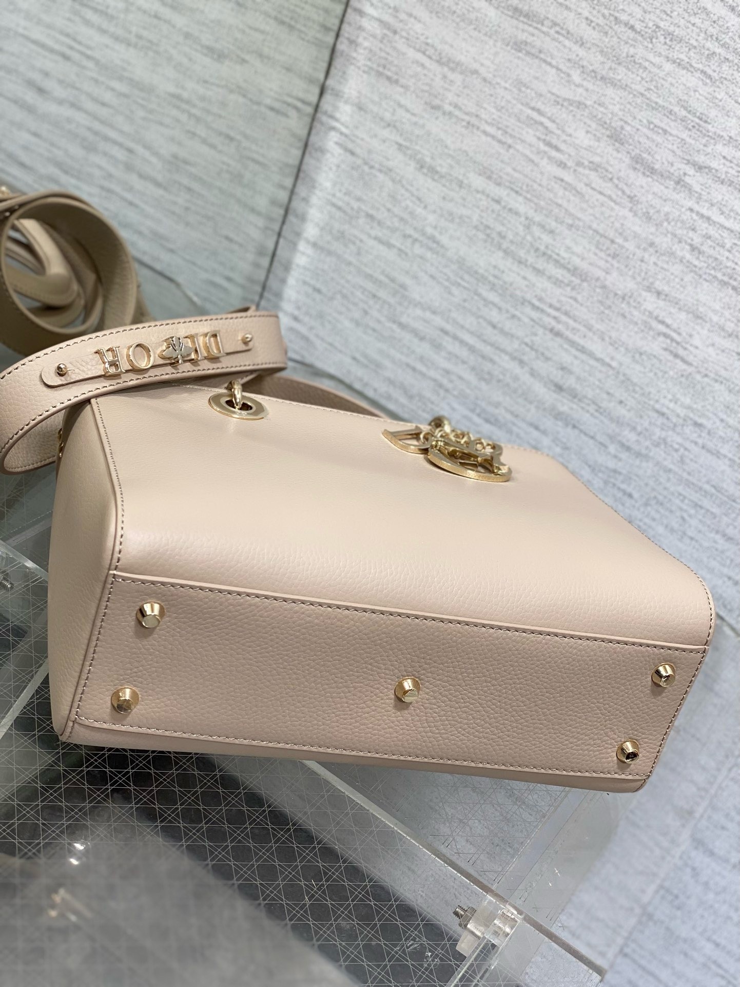 D*or medium lady d-sire my abcD*or bag in beige bull leather