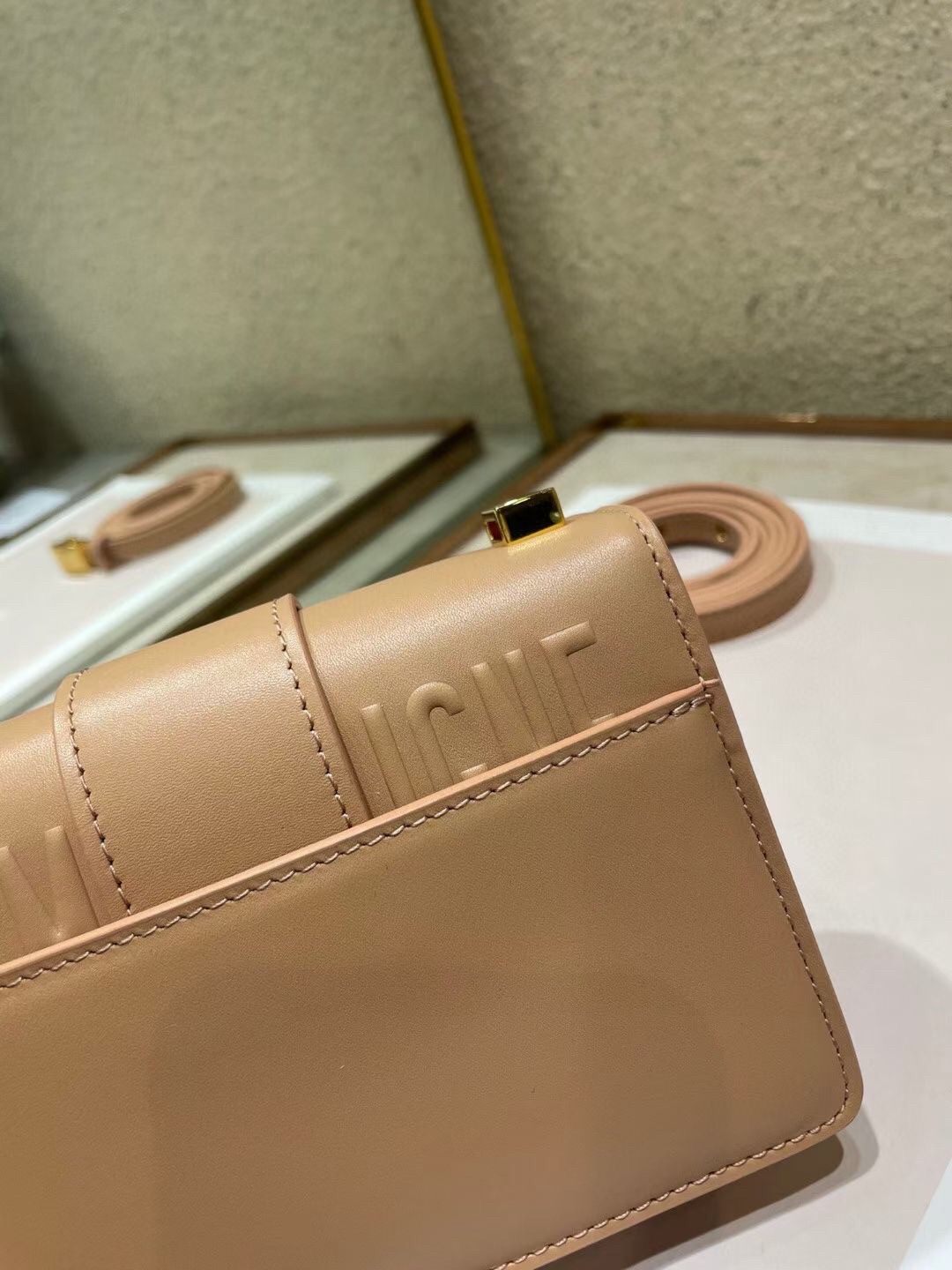 D*or micro 30 montaigne bag in poudre calfskin