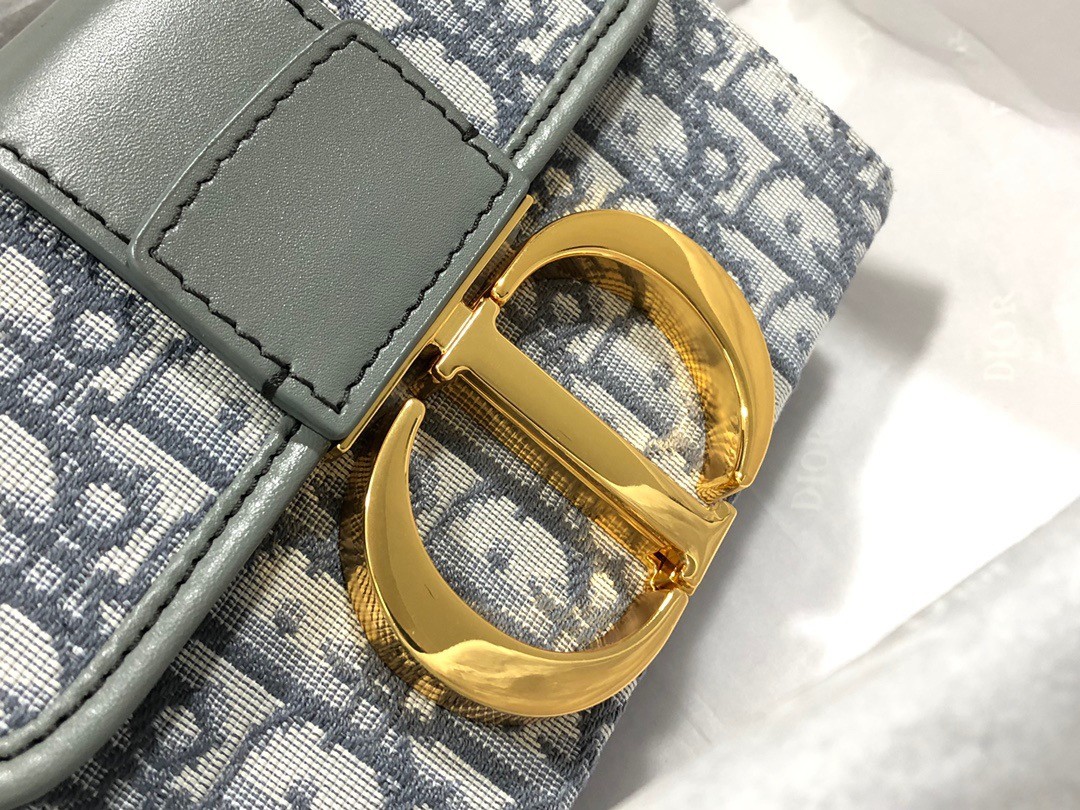 D*or 30 montaigne box bag in gray D*or oblique jacquard
