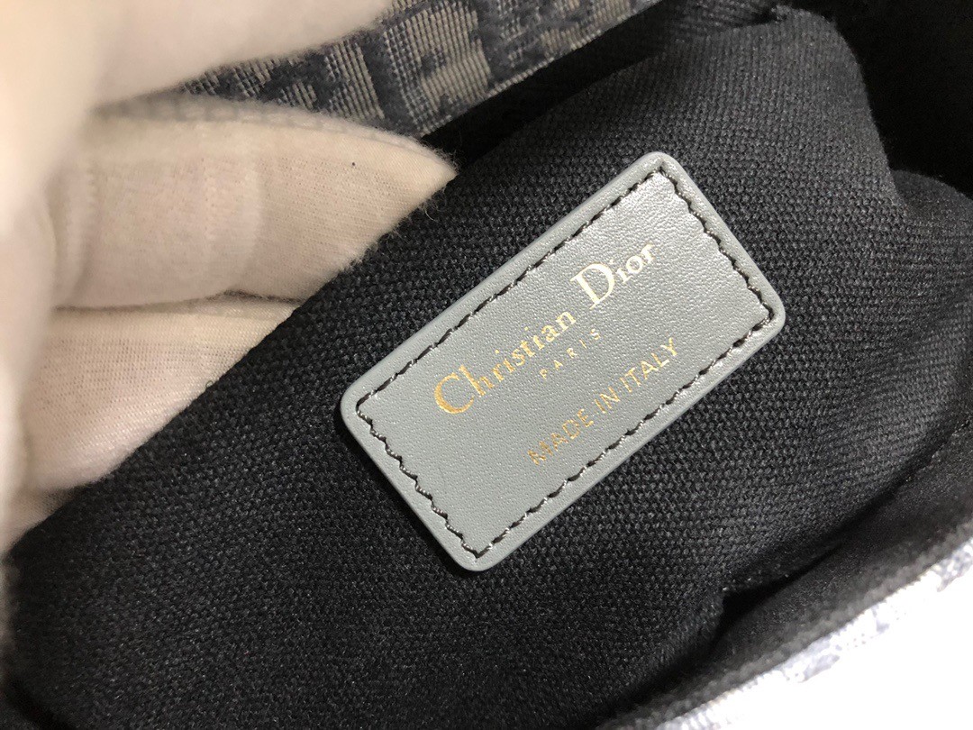 D*or 30 montaigne box bag in gray D*or oblique jacquard