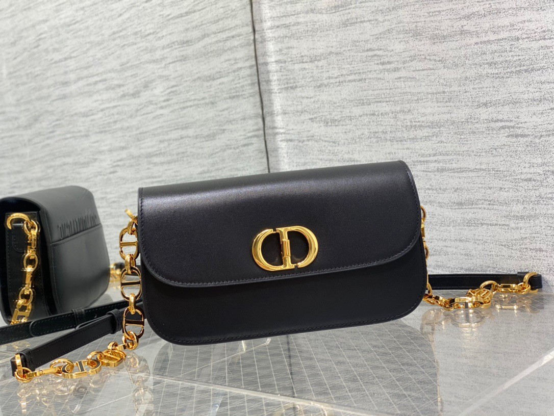 D*or 30 montaigne avenue bag in black box calfskin
