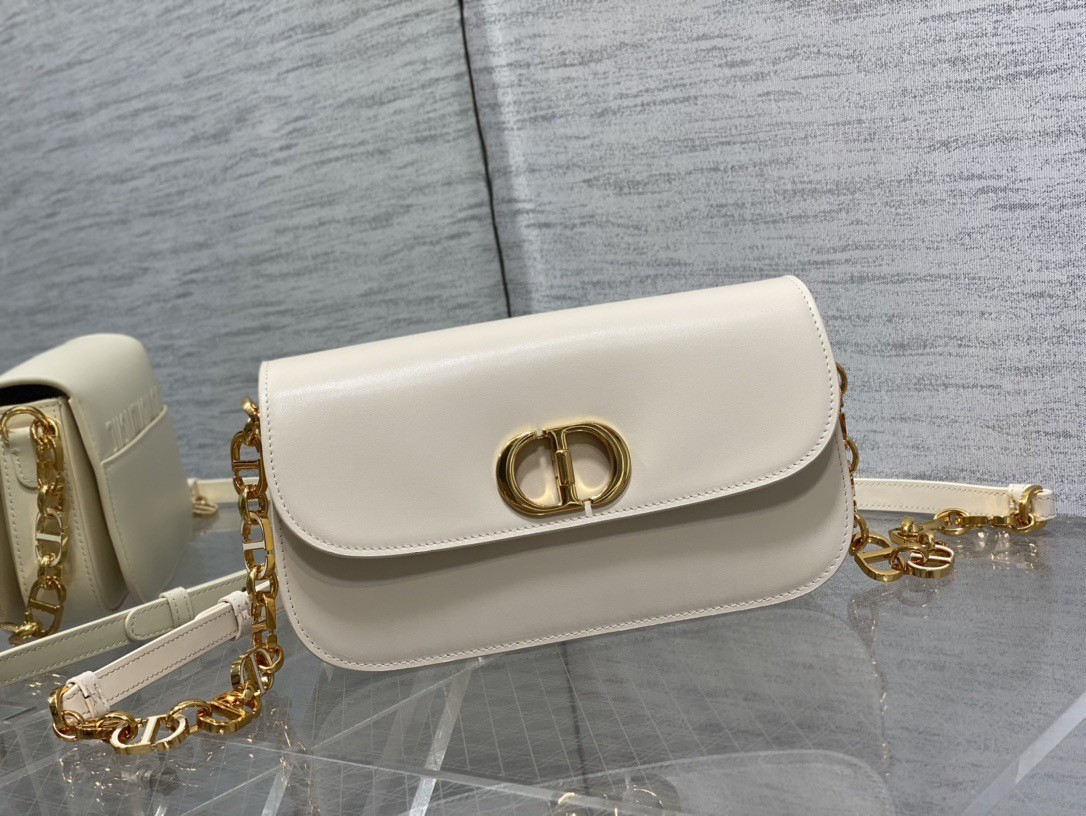 D*or 30 montaigne avenue bag in white box calfskin